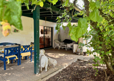 Überdachte Terrasse am Einfamilienhaus in Alterkülz mit direktem Zugang zum Garten – wettergeschützter Außenbereich mit Sitzgelegenheit